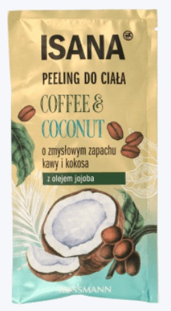 ISANA  -  ISANA Coffee & Coconut peeling o zmysłowym zapachu kawy i kokosa z olejkiem jojoba 40 g